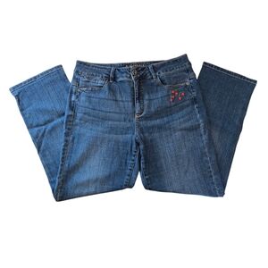 Santana Cropped Jeans - Custom Cherry Beaded Ankle Jeans Size 10